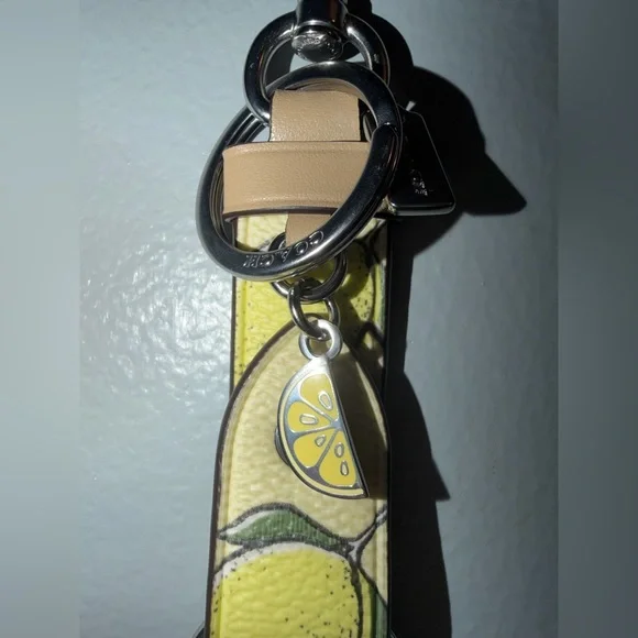 Coach Trigger Snap Bag Charm With Lemon Print - Picture 5 of 6